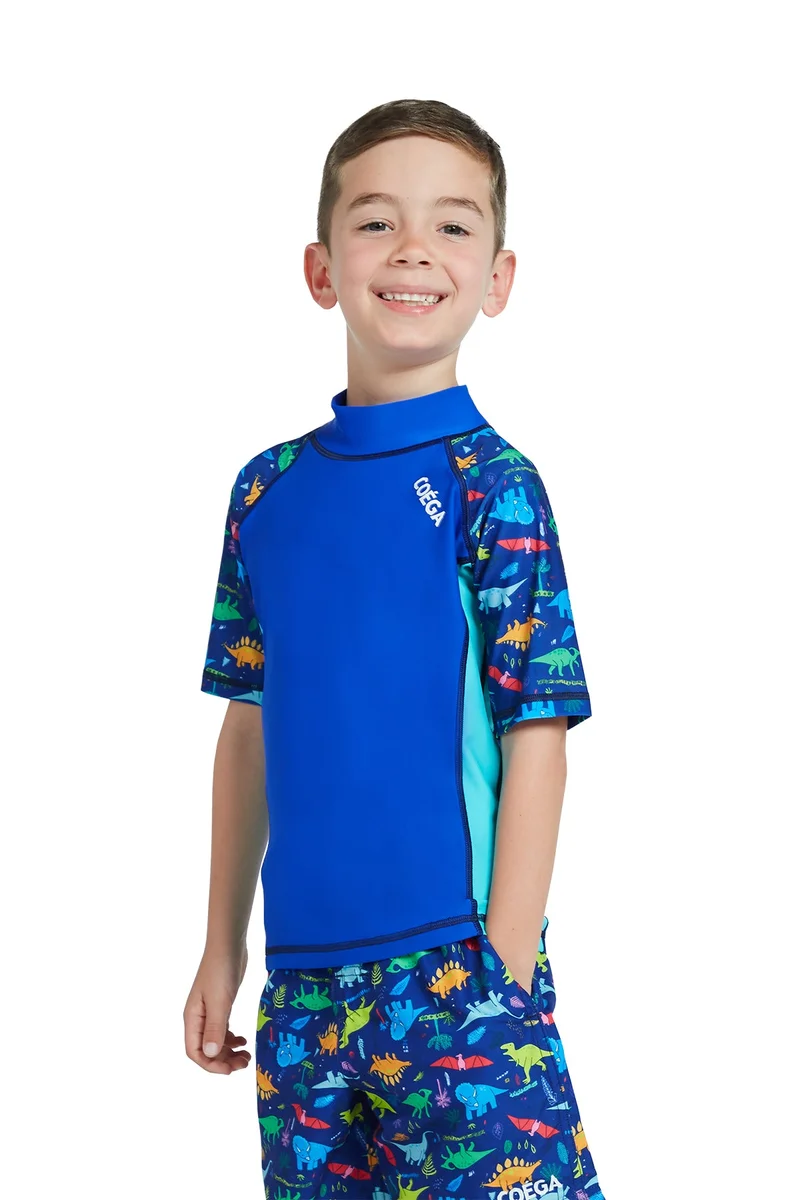 COEGA SUNWEAR  COEGA  Boys Kids Rashguard Short Sleeve - Blue Playing Dinos for Men | Best Price UAE